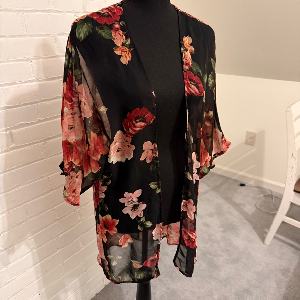 Floral Sheer Kimono Cardigan